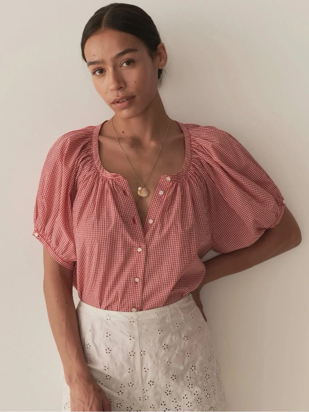 Doen June Blouse Red (not Mulberry)// Like New Sz M